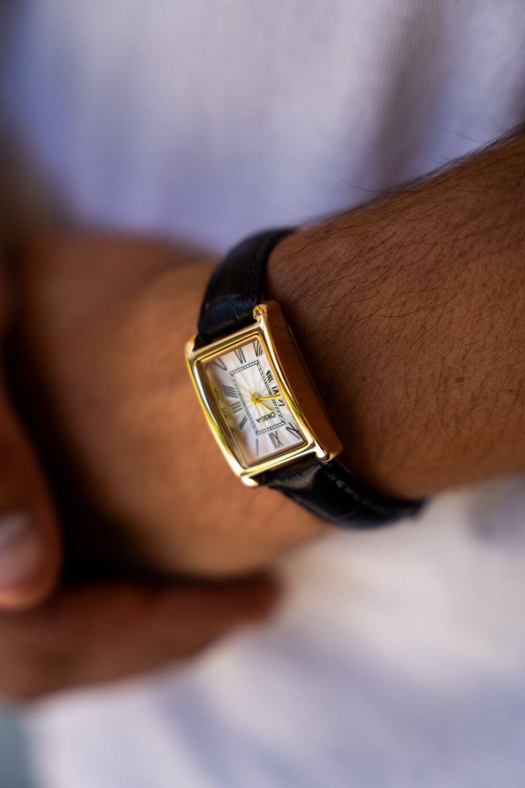 Watch close-up on wrist